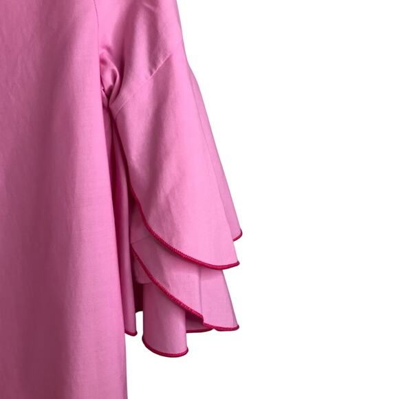 Zara Basic Mini Dress Wns Size M Pink Ruffle Short Sleeve Barbie Simple Feminine - Picture 5 of 8